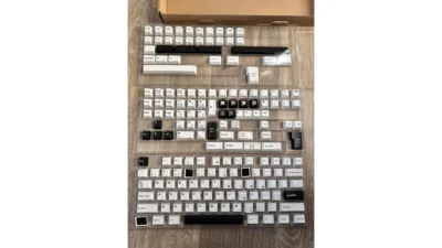 Black White Keycaps Set Mechanical Keyboard MX Style Compatible Full Set