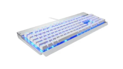 EagleTec KG011 Mechanical Keyboard Wired Ergonomic White Keyboard Blue LED
