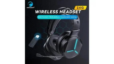 Gaming Headset Wireless RGB LED, Noise-Cancel Mic, PS5 PC Switch Xbox Bluetooth