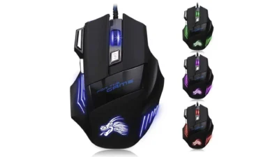 Gaming Mouse 7 Button USB Wired LED Breathing Fire Button 3200 DPI Laptop PC