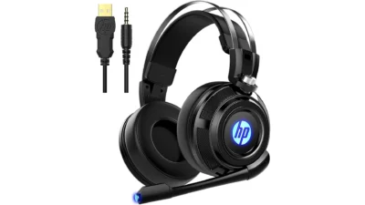 HP Wired Stereo Gaming Headset with mic, One Headset and LED Light w microphone