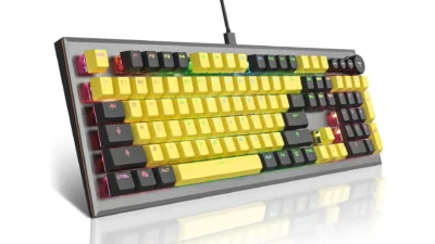 Mechanical Gaming Keyboard, PowerLead Wired Keyboard Rainbow RGB Backlit -MK19