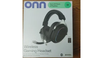 onn Wireless RGB Gaming Headset Flip-to-Mute Boom Mic Noise Cancel BT/USB