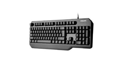 Philips Black Full-Size USB Wired Gaming Keyboard, 104 Keys, PC Laptop Desktop