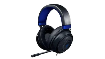 Razer Kraken Gaming Headset: Lightweight Aluminum Frame - Retractable Noise Isolating Microphone - For PC, PS4, Nintendo Switch - 3.5 mm Headphone Jack - Classic Black/Blue