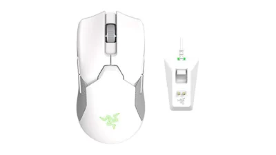 Razer Viper Ultimate Lightweight Wireless Gaming Mouse & RGB Charging Dock: Hyperspeed Wireless Technology - 20K DPI Optical Sensor - 78g Lightweight - 70 Hr Battery - Mercury White