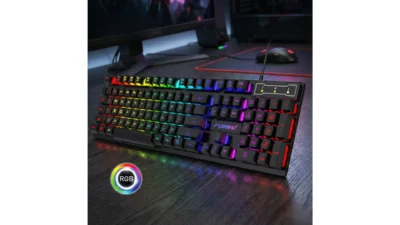 RGB Mechanical Gaming Keyboard 104 Keys USB Wired Backlit for PC Laptop Gamer