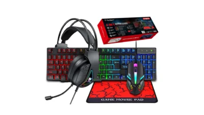 RGB PC Gaming Keyboard Mouse & Headset Set LED Gamer Bundle Mechanical Kits 4IN1