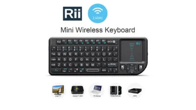 Rii Mini Wireless 2.4GHz Keyboard with Mouse Touchpad Remote Control, Black (mini X1)