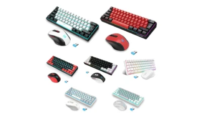 Snpurdiri 2.4G Wireless Mini 60% Gaming Keyboard & Mouse Combo RGB Backlit