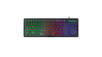 USB Wired PC Gaming Keyboard RGB Backlit 100-Keys Silent Membrane Black