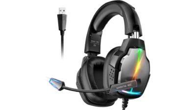 XW2 USB Gaming Headset for PC, 7.1 Surround Sound Gaming Headphones with Noise C