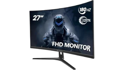 CRUA 27" Curved Gaming Monitor, FHD 1920X1080P, 144Hz/180Hz Computer Monitor, 18