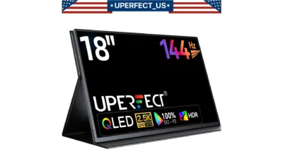 UPERFECT 18.0" 144Hz 2560*1600 IPS LCD Monitor 2K HDR 2*USB C HDMI Input Speaker